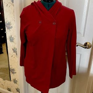 PureJill Red Hooded Cardigan